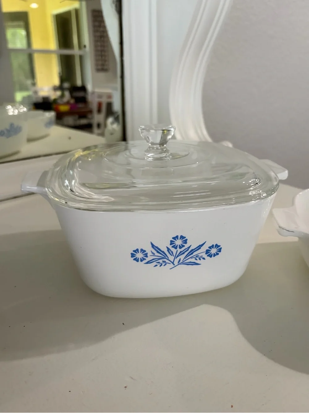 Corningware White and Blue Floral Casserole & Baking Dish Set